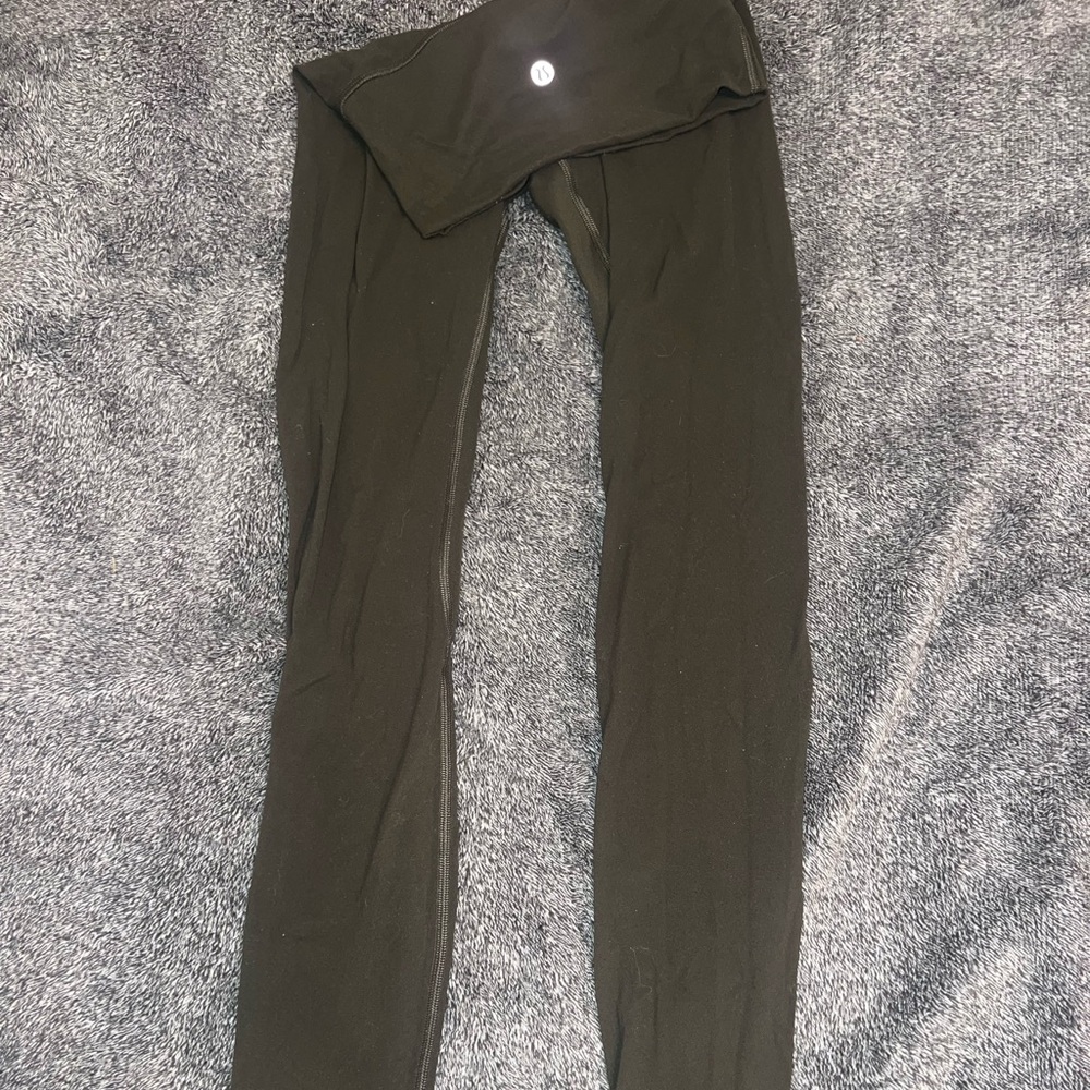 olive green lululemon leggings size 2